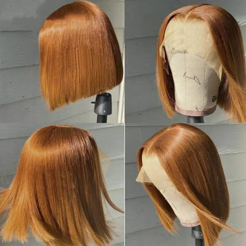 

Brazilian Blonde Short Bob Wigs Remy Straight Human Hair Wigs Part Lace Wig Blonde Short Bob Lace Part Wig 150% Shining Star