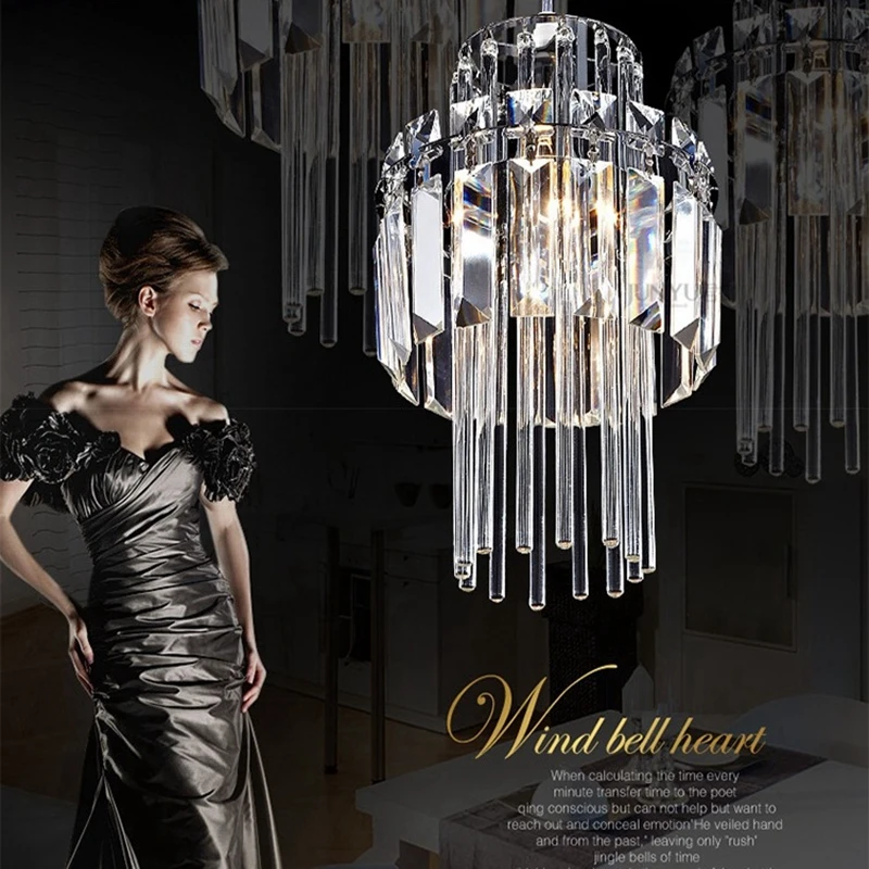LukLoy Хрустальный подвесной светильник люстра для столовой современный