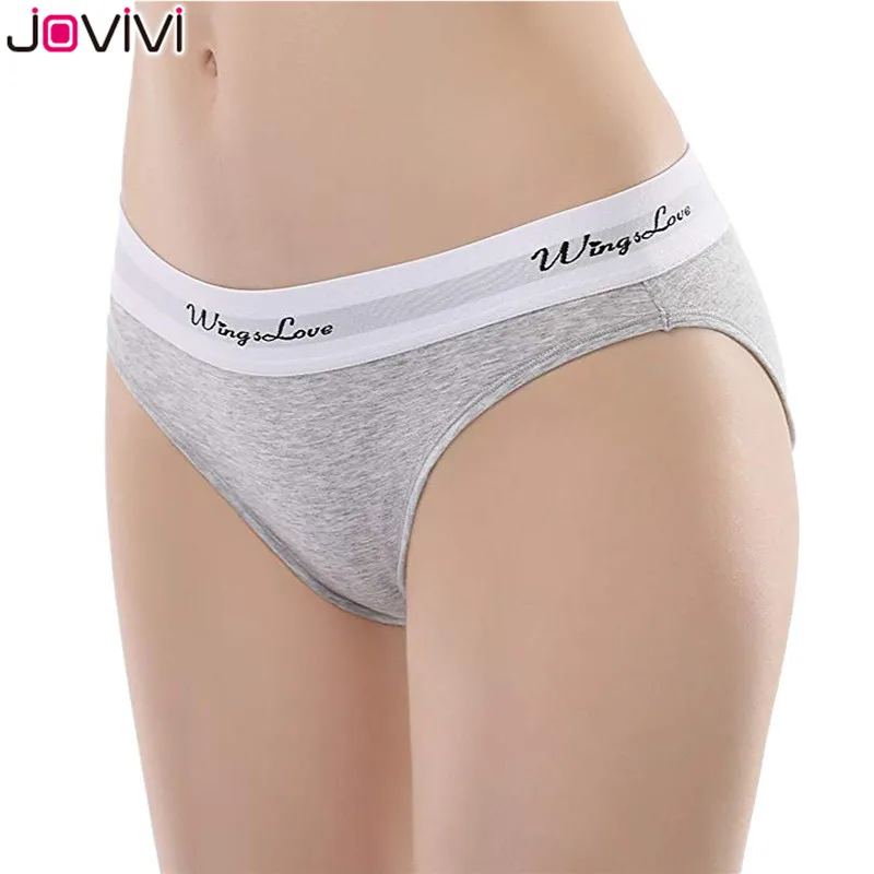 Jovivi/Новинка, 3 шт./упаковка, популярное бесшовное нижнее белье, хлопковые спортивные Трусики-бикини, черные/белые/серые/синие/красные трусики Wingslove