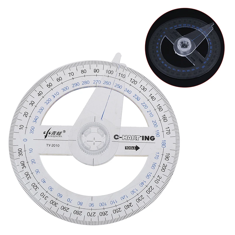 

1PCS 360 Degree Round Ruler Patchwork Ruler Pointer Protractor Ruler Angle Finder Swing Arm For School Office Supplies