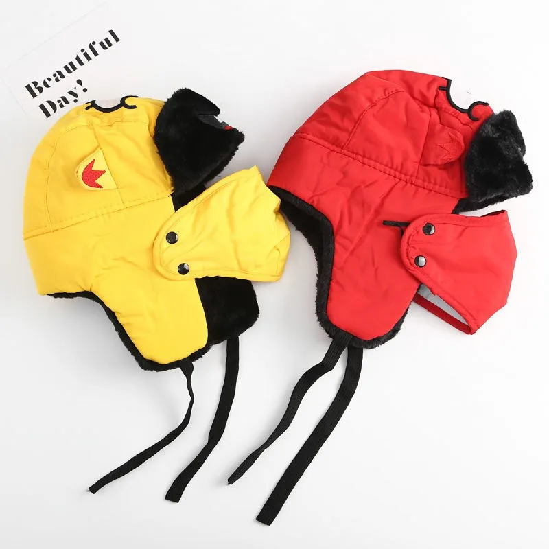 

Women Winter Bomber Hats Russian Cartoon Earflap Cap Men Windproof Trapper Hat Snow Ski Waterproof Balaclava Caps with Mask