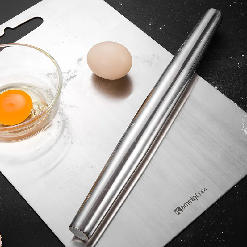 304 Скалка из нержавеющей стали бытовой кухонный инструмент для выпечки муки