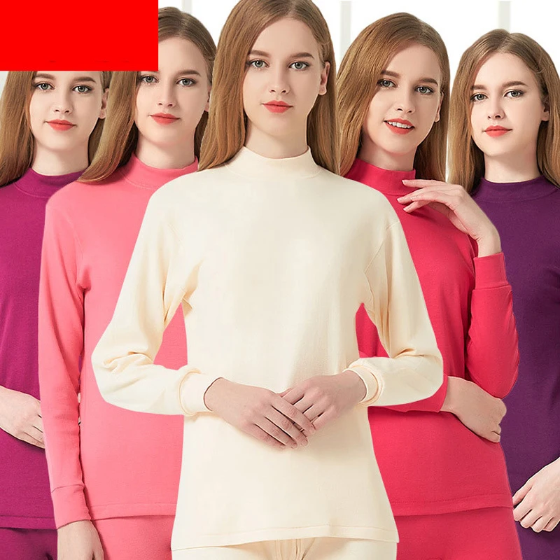 Женский зимний теплый длинный костюм тонкий хлопковый свитер Средний Воротник