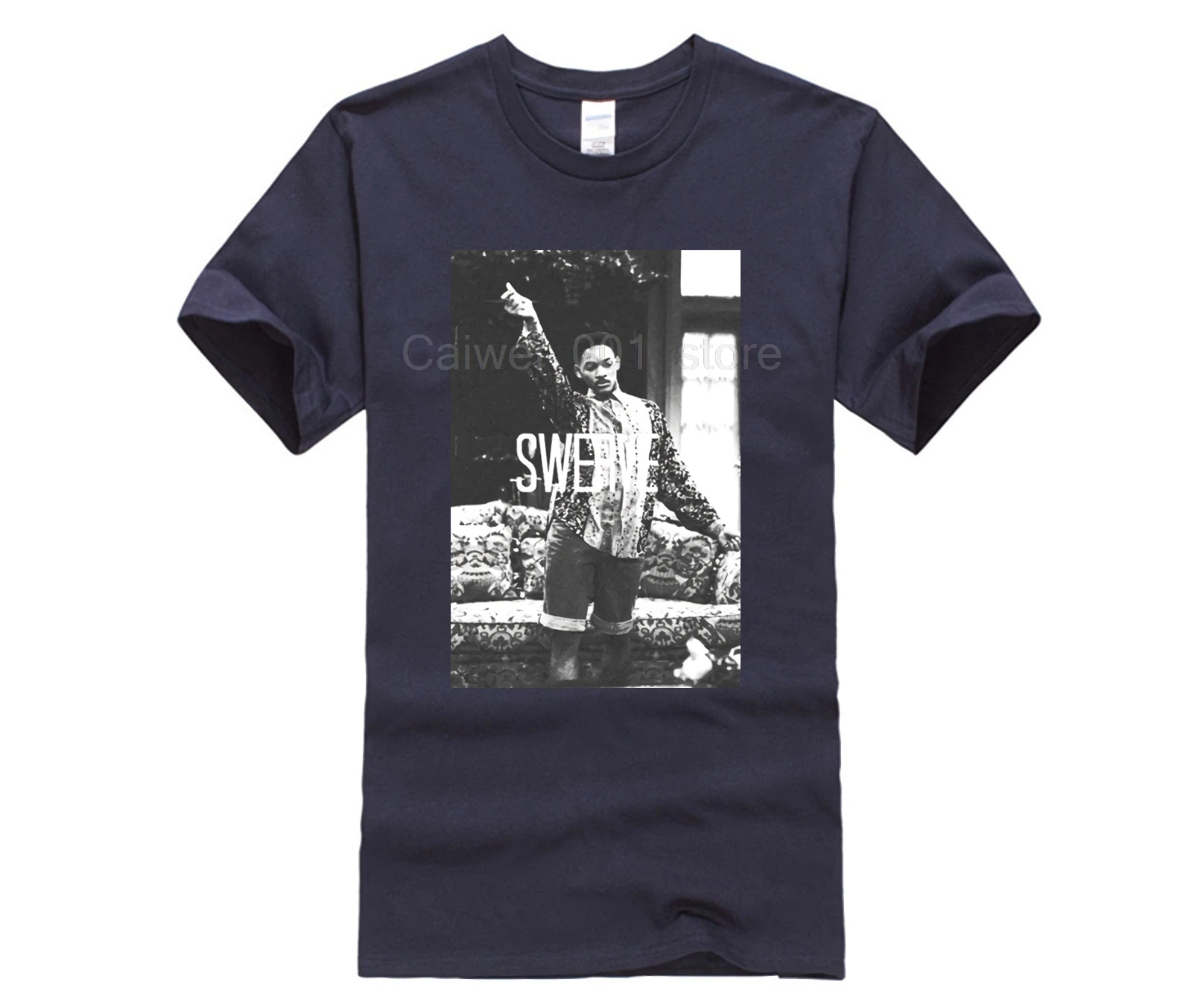 Для мужчин печати Повседневное 100% хлопковая футболка Популярные Fresh Prince свернуть