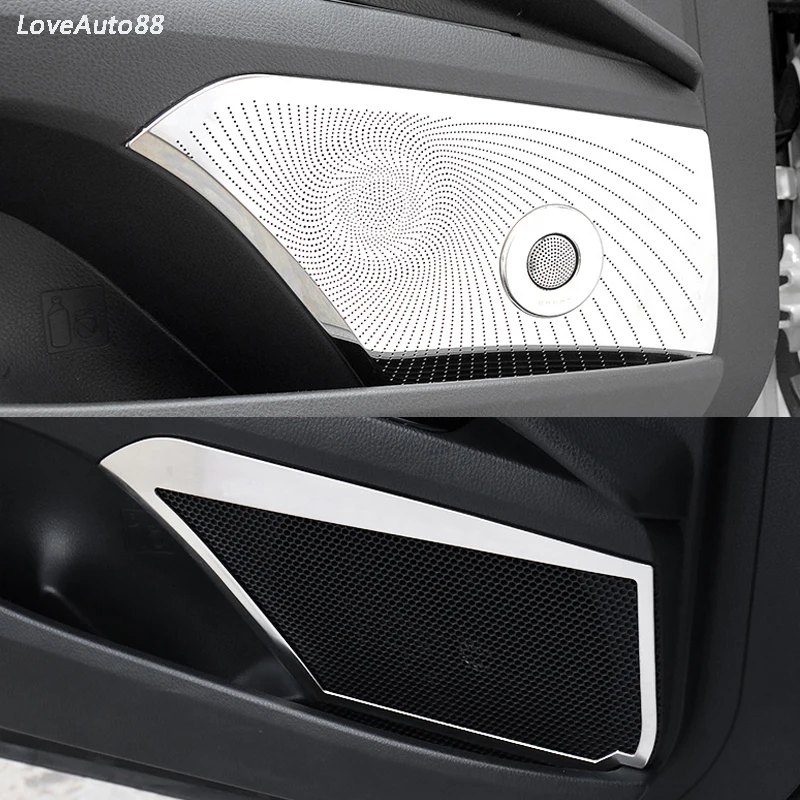 

Stainless Steel Car Interior Door Stereo Speaker Audio Ring Cover Sound Frame Decoration for Toyota Camry 2018 2019 2020 2021
