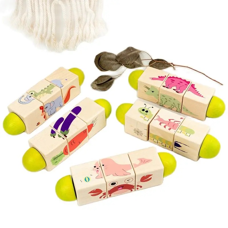 

Детская игра-головоломка 3D, деревянные животные, когнитивные игрушки, детская игра-головоломка раннего развития