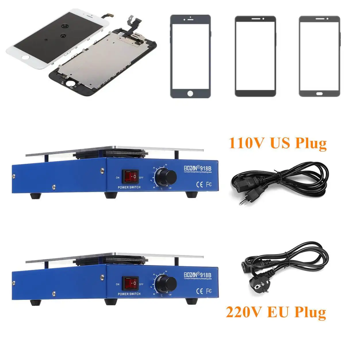 7 inch lcd screen separator auto heating platform phone repair machine glass removal smooth plate screen separator 220110v free global shipping