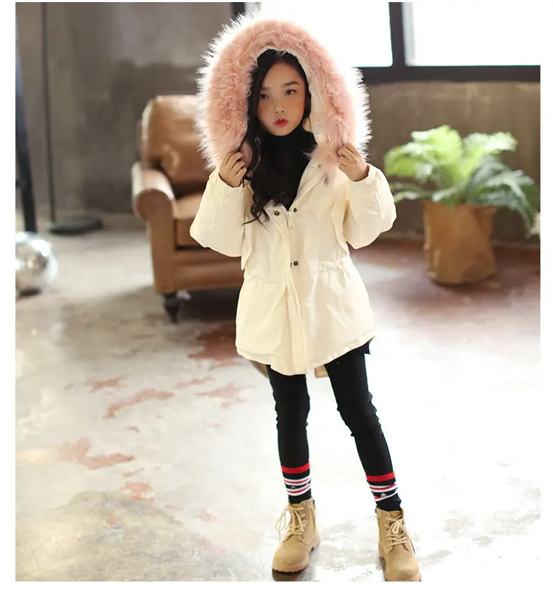 

Children's cotton-padded jacket with genuine fur collar 5