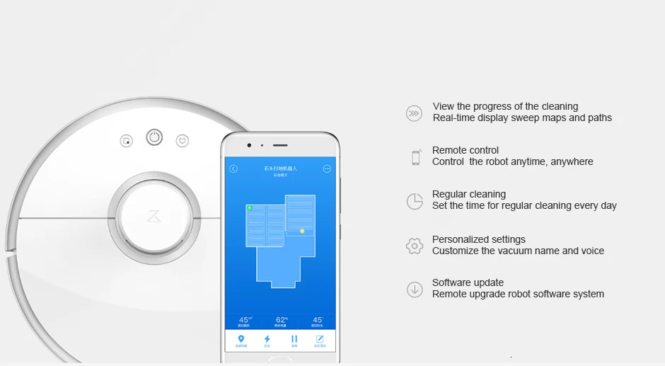 Робот-пылесос Roborock S50 Xiaomi 2 умная планируемая уборка для дома и офиса, влажная швабра, управление приложением