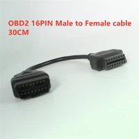 acheheng car cable for obd2 16pin male to female 16pin 30cm obdii 16pin diagnostic tool elm327 obd2 extended adapter