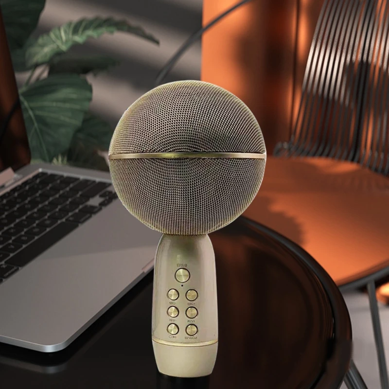 

USB Bluetooth Microphone, Omnidirectional Mushroom Head Mic for Home Party KTV Singing H3CA