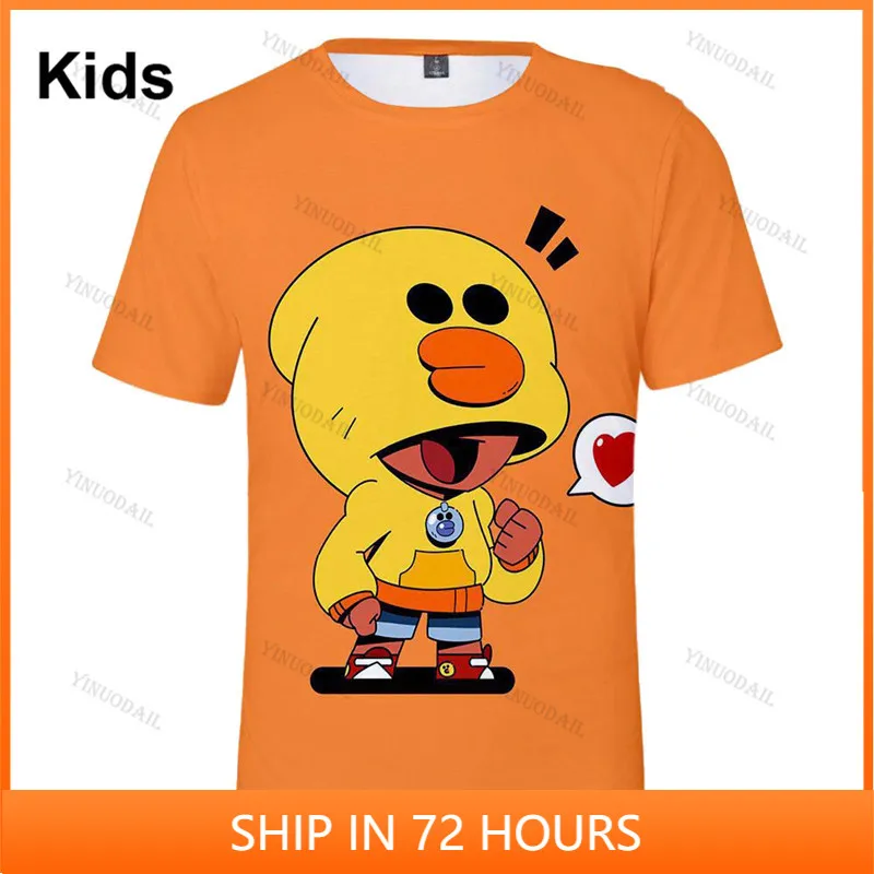

Sandy Max Barley and Star,Children Cute Crow Shoot Shoot Game 3D Tshirt Men Clothing Harajuku Shirt Kids Leon Tops Boys Girls