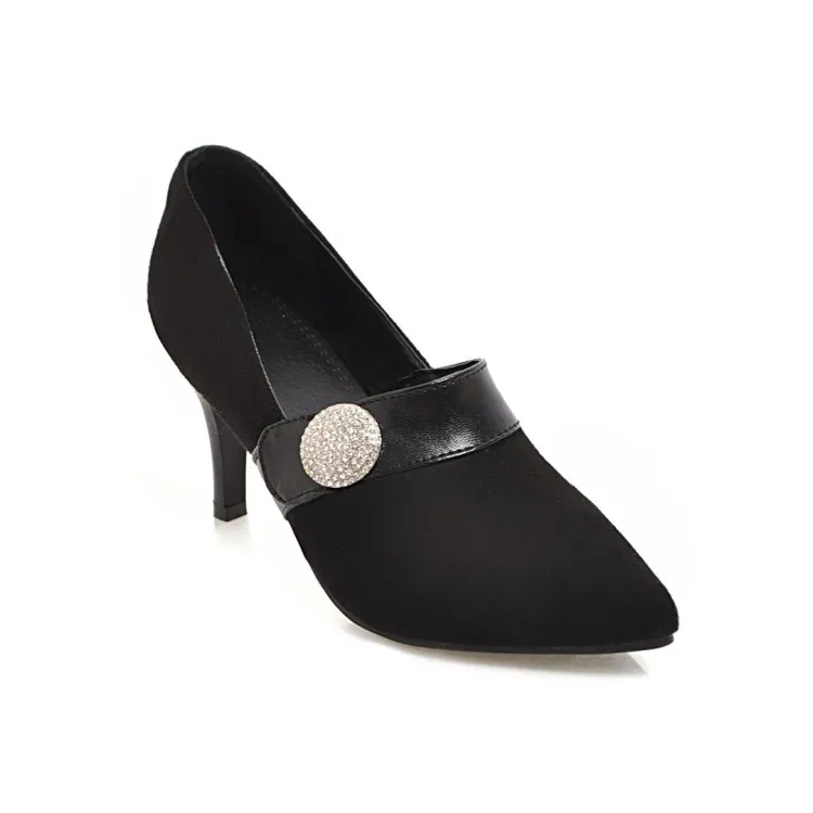 Женские туфли на высоком каблуке лодочки Тонкие с пряжкой и тонким каблуком