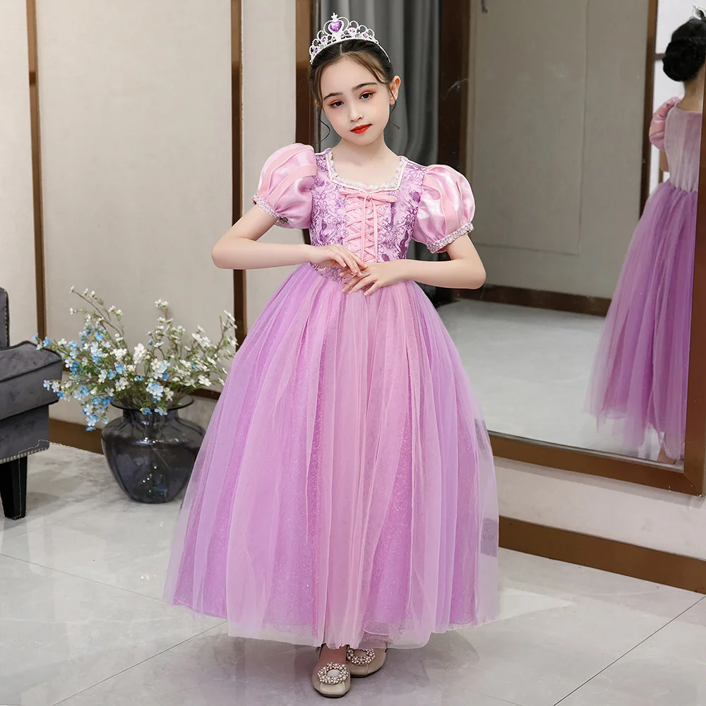 girl anime wig princess dress halloween party child cosplay ball gown kids birthday party fancy clothing costume for girls free global shipping