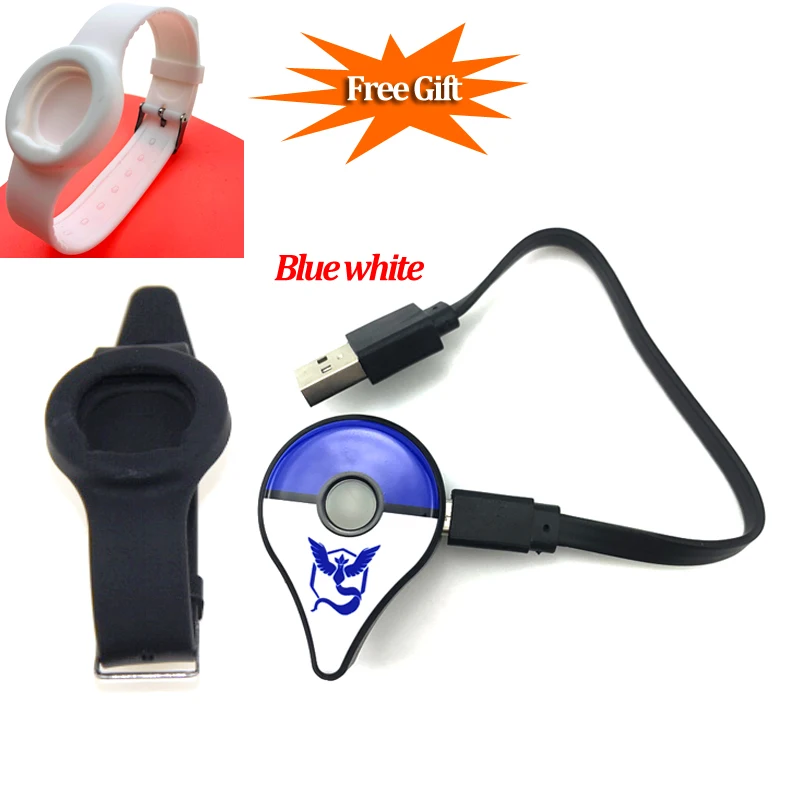 Blue white Автоматическая ловля для kingd Pokemon Go Plus Bluetooth браслет устройство с перезаряжаемой батареей для Pokemongo plus+ подарок - Цвет: Blue white