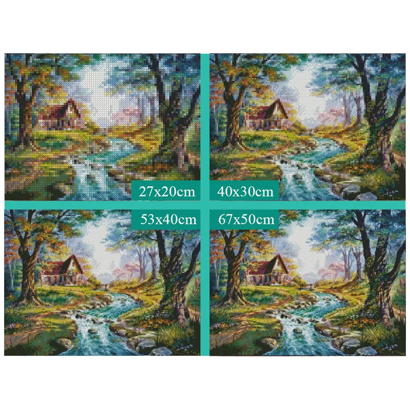 Алмазная 5d-картина сделай сам с полным покрытием 100% Горный дом 3D живопись круглые