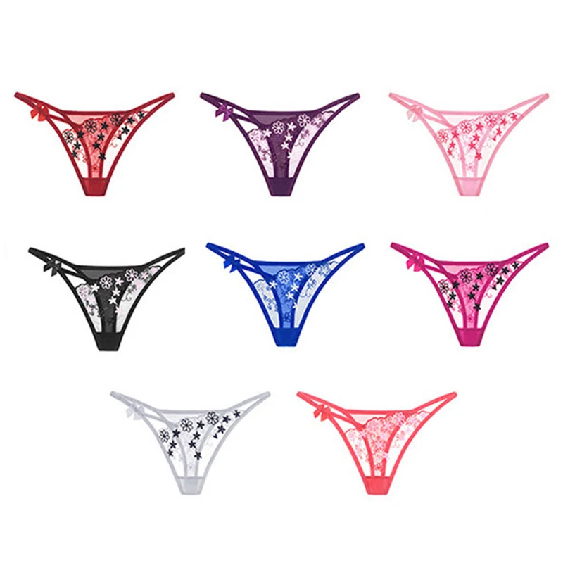 Нижнее белье женские сексуальные трусики прозрачные кружевные ажурные