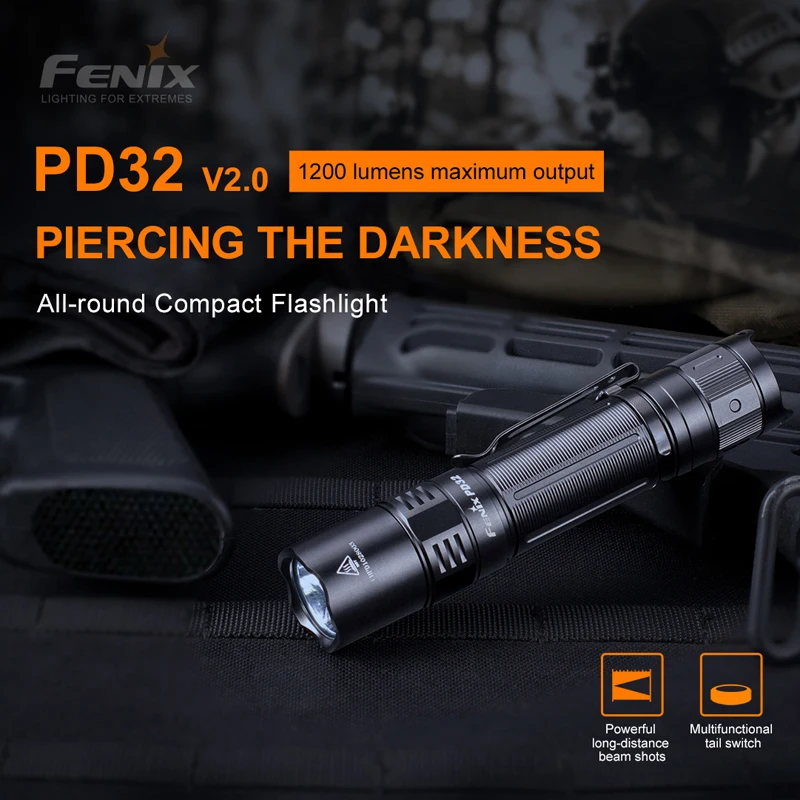 2021 новый водонепроницаемый тактический фонафонарь Fenix PD32 версия 1200
