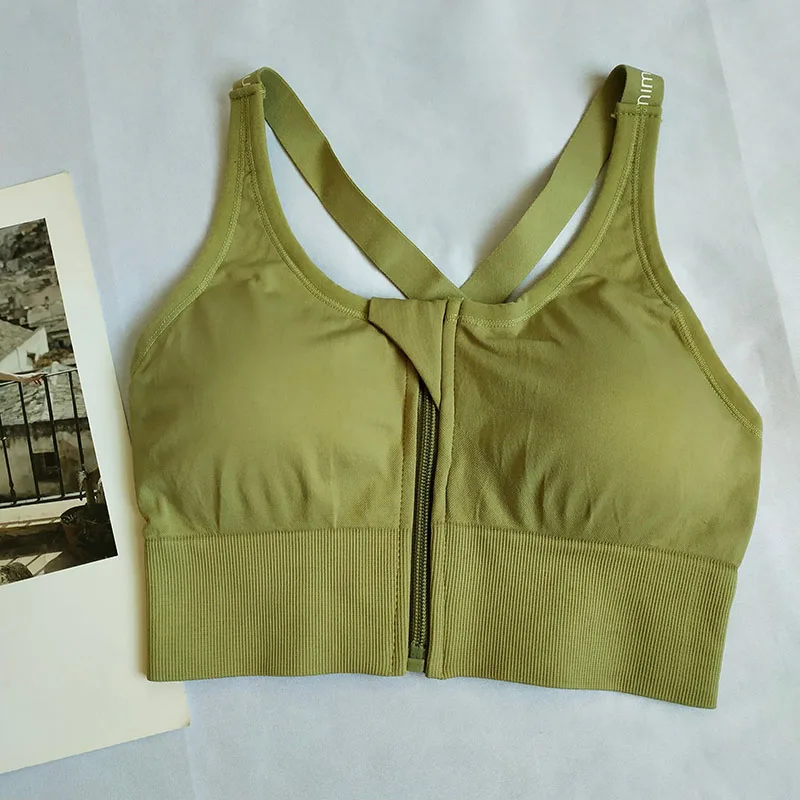 Бюстгальтер на молнии со сборками с защитой от провисания спортивный