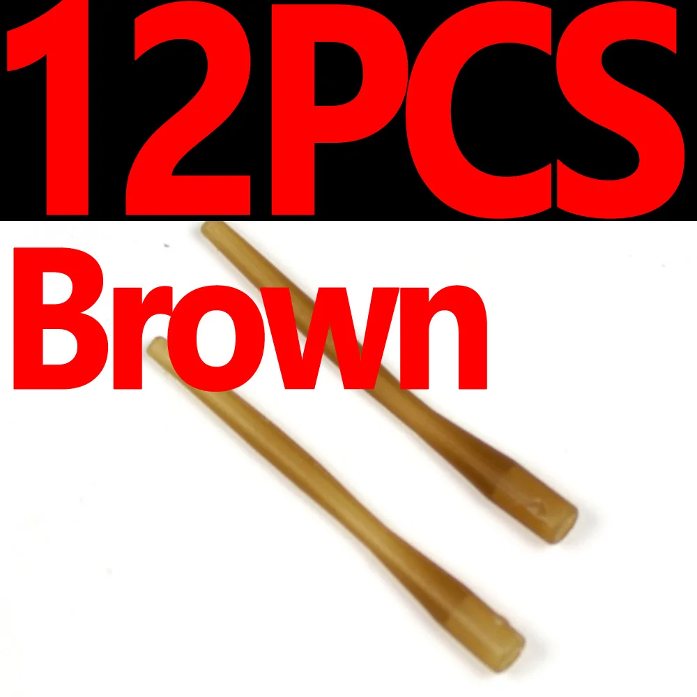 12PCS Brown JIGEECARP 12 шт./лот Карп Рыболовный такелаж мягкий конус рукав Combi Rig Heli Rig Hair Rig крючок рукав камуфляж зеленый и коричневый аксессуары - Цвет: 12PCS Brown