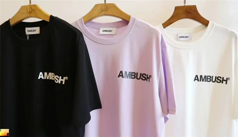 

2020 Ambush Women Men T shirt pink cotton couple dress t-shirt drop shipping
