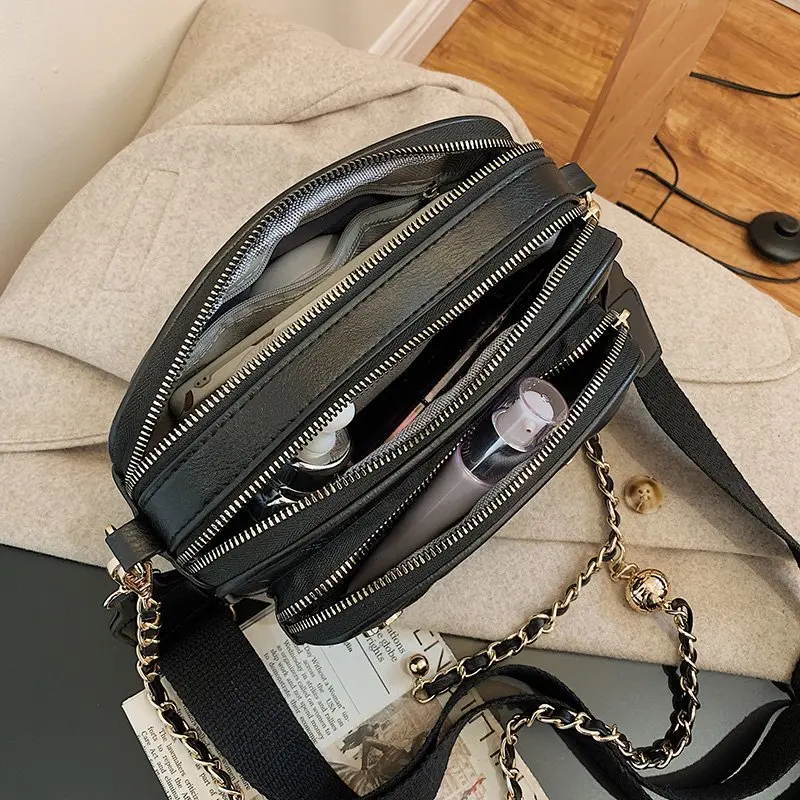 

2021 New Fashion All-match Chain Bag Simple Solid Color Ladies Shoulder Diagonal Purses and Handbags Luxury Designer Sac Luxe