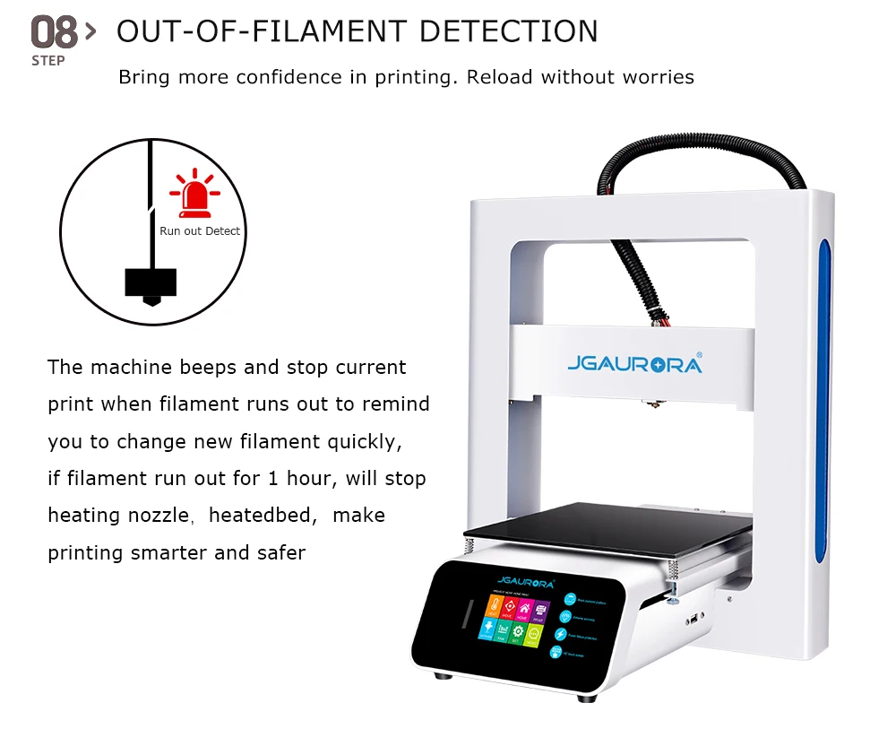 JGAURORA A3S 3d принтер обновленный RAMPS для Prusa с большой размер сборки корабль с фабрики напрямую или США/Великобритания/Германия/Россия склад