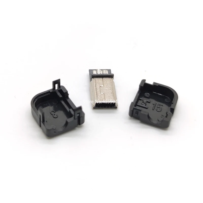 Мини USB вилка 100 шт. 5-контактный угол 90 градусов с пластиковой ручкой |
