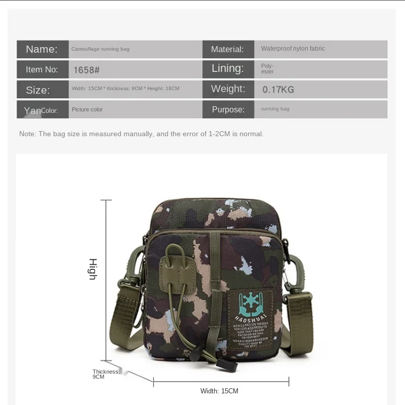 

Nylon Shoulder Bag Outdoor Camouflage Shoulder Bag Water Repellent Military Fan Tactical Handbag Walking Leisure Messenger Bag