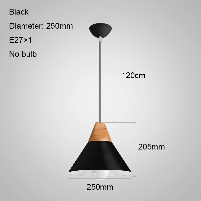 Black 250mm no bulb Подвесной светильник светильник подвесной люстра лофт подвесные светильники лофт декор светильник люстра светильник лофт люстра детская люстра для кухни люстра на кухню светильники подвесные - Цвет корпуса: Black 250mm no bulb