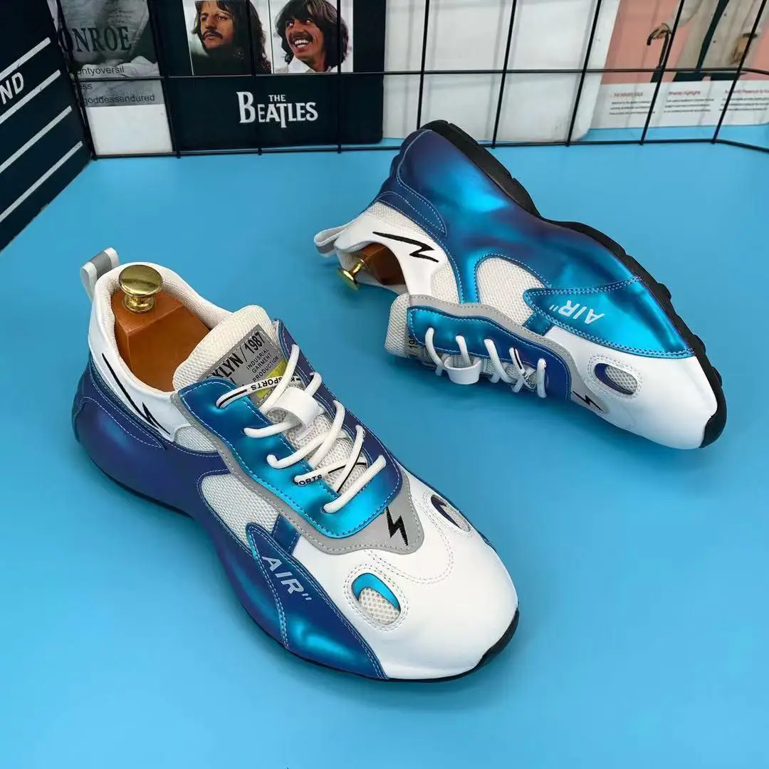 

Men Sneakers Fashion Waterproof Hiking Trekking Shoes Lace Up Shockproof Height-increasing Breathable Mens Casual Sport Shoes