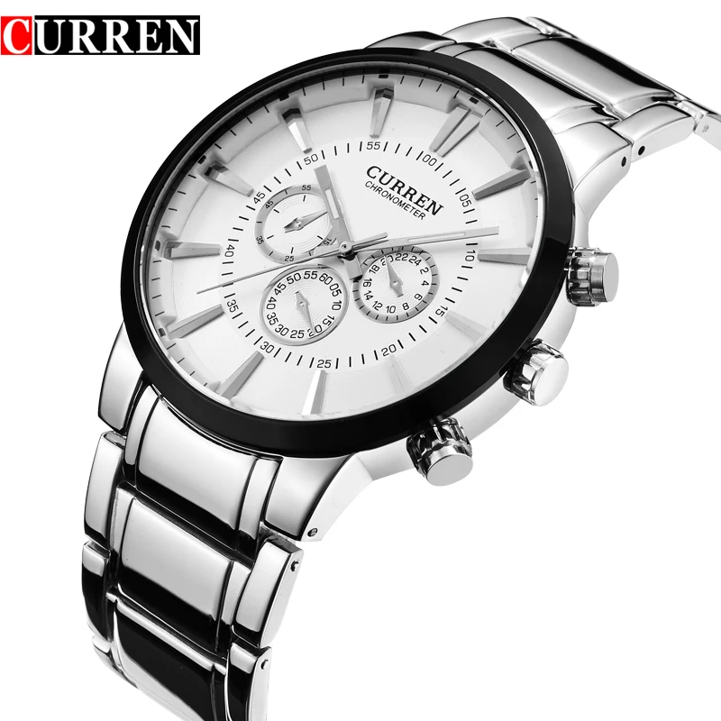 

Men Watch Brand CURREN Fashion Business Sport Male Clock Full Steel Quartz Wristwatch Waterproof Hodinky Horloges Mannens Saat