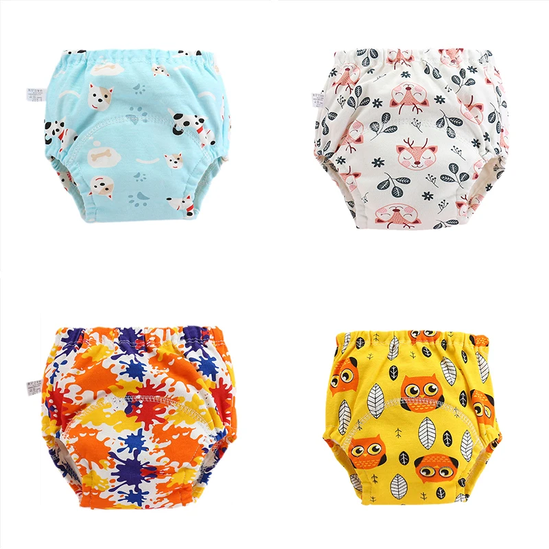 

Newborn Baby Cartoon Print Cloth Diapers 2021 New Fashion Toddler Girls Boys Casual Cotton Panties Kid Babies Reusable Diapering