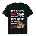 Футболка с надписью My God Is Not Dead Lion