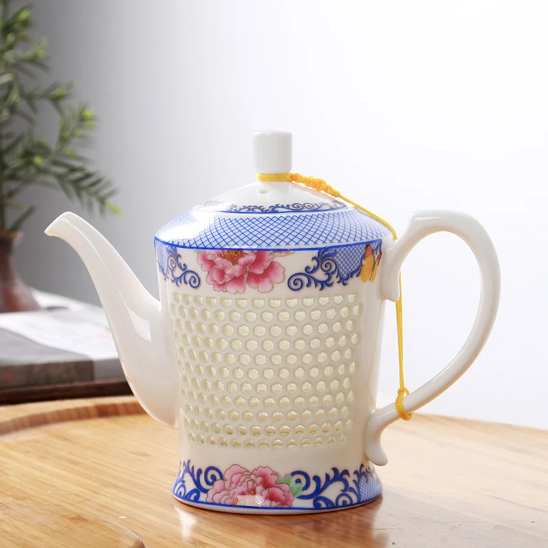 

Traditional Chinese Porcelain Tea Pot 660ml Blue White Ceramic Teapot Puer Green Tea Set Kung Fu Teaware Drop Shipping