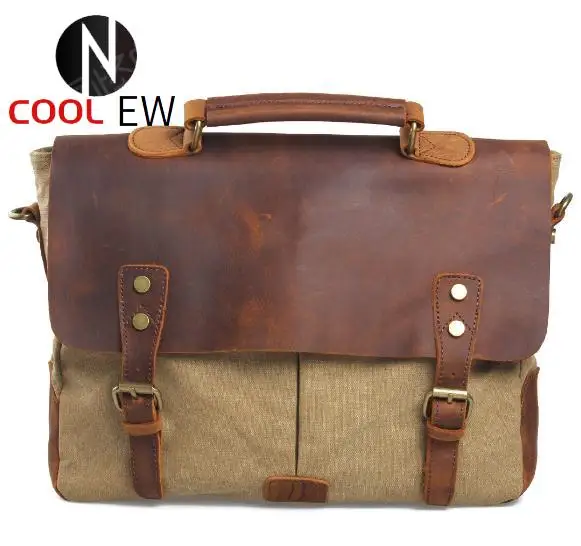 

Free Shipping,Brand casual men cowhide handbag.leather style briefcase,quality canvas bag,vintage briefcase.sales.gift