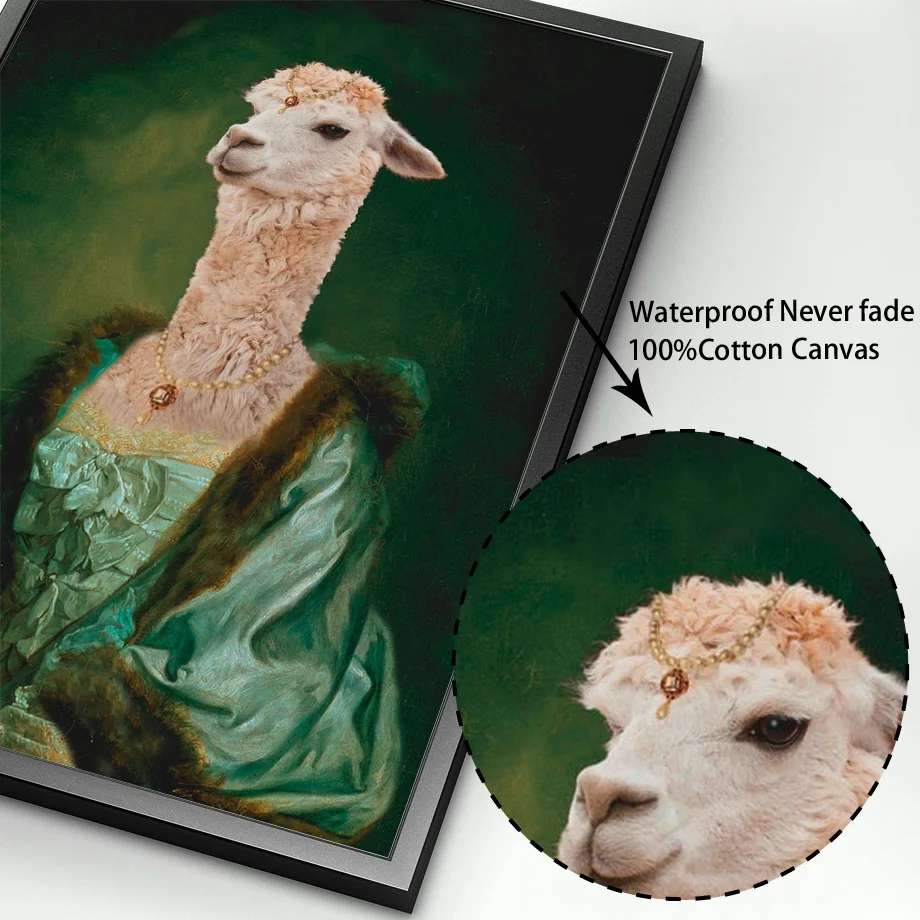 

Walrus Llama Owl Bear Moose Wall Art Canvas Painting Nordic Animal Wall Pictures For Living Room Decor picture Unframed