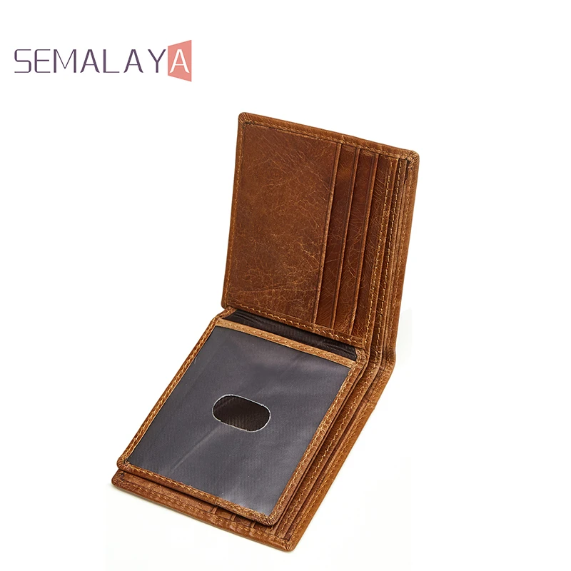 New Men Wallets RFID Blocking Men Wallets Vintage Cow Genuine Leather Business Short Wallet Excellent Quality In Stock