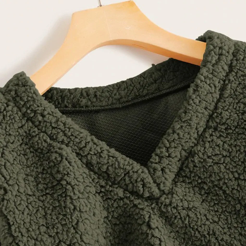Kawaii moletom feminino sudadera mujer Модный свитшот Женский Повседневный свободный длинный рукав однотонный свитшот с v-образным вырезом
