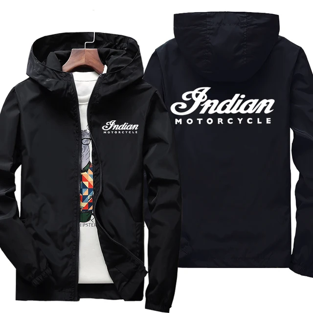 New Spring Autumn Fashion Men Indian Motorycle Windproof Jacket Hooded Windbreaker Sweatshirts zipper Long Sleeve Coat S-7XL