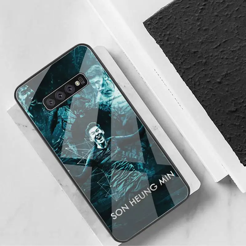 

KPUSAGRT Korean football son heung min Phone Case Tempered Glass For Samsung S20 Plus S7 S8 S9 S10 Plus Note 8 9 10 Plus