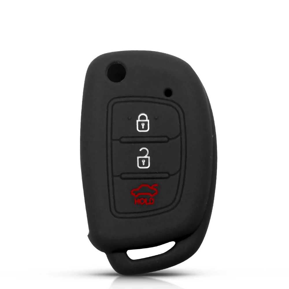 KEYYOU Remote Silicone Car Key Case For Hyundai Elantra Tucson i40 i20 i10 iX35 iX45 Creta Santa fe Cover Keyless Fob 3 Buttons |