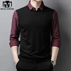 MIACAWOR, Новая высококачественная Мужская рубашка, приталенный пуловер, рубашка, весенняя, с длинным рукавом, повседневная полосатая рубашка, мужская рубашка, C730