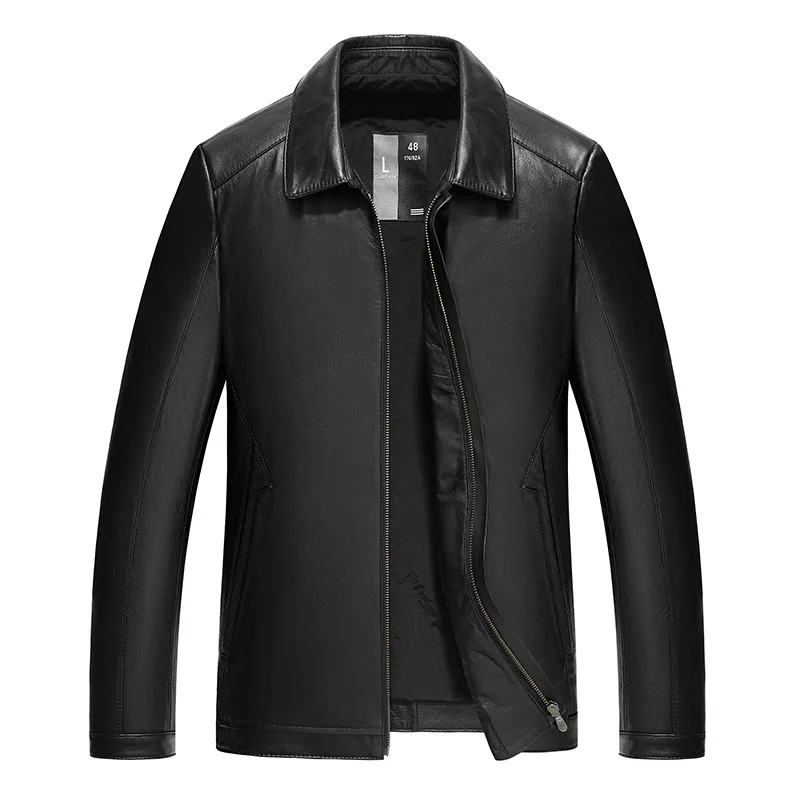 

zipper city to turn over a new tire cowhide leather leather haining leisure male leading layer leather jacket