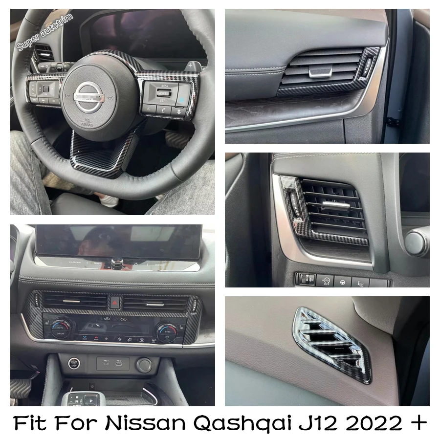 

Center Console Air Conditioner Outlet Decoration Cover Dashboard AC Vent Trim Frame For Nissan Qashqai J12 2022 2023 Interior
