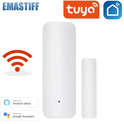 Смарт-детекторы открытой/закрытой двери Tuya, Wi-Fi, приложение, Оповещение об оповещении, охранная сигнализация с Alexa Google Home