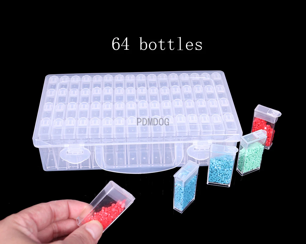 

64/60/32/28 отделения для хранения искусственных камней, бриллиантовая вышивка, чехол, Органайзер