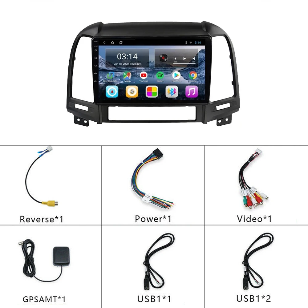 Четырехъядерный Android 10 для Hyundai Santafe 2006-2012 автомобильное радио мультимедийный