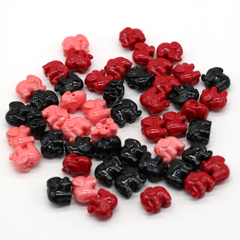 

2021 New Coral Through Hole Elephant Shape Pendant Bead Pendant Is Suitable for Women's Hand-made DIY Exquisite Necklace Jewelry