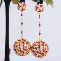 jimbora brand famous new design dangle ball earrings for women girls boho earrings brincos fashion bridal wedding jewelry 2020
